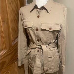 Ralph Lauren Beige Utility cargo Jacket with Belt Sz xl safari
